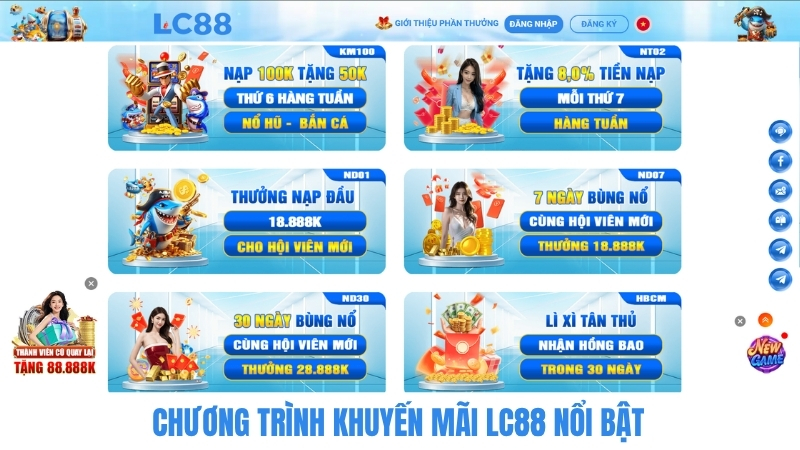 Khuyến mãi LC88 2026 cho tân thủ và hội viên VIP